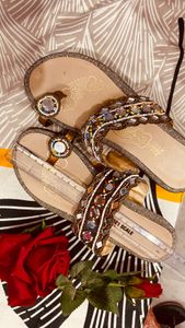 ❌multi colour sandal in mirror work