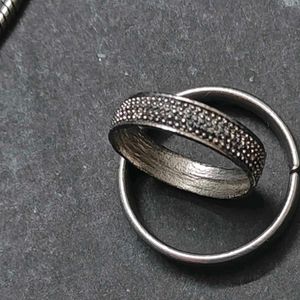 Silver Bracelet &amp; Rings Set