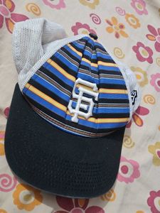 Striped Mesh Back Baseball Cap