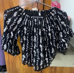 Chic Off-Shoulder Smocked Blouse