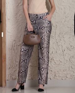 Stylish Snake Print Wide Leg Pants