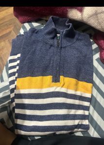 Teamspirit Striped 1/4 Zip Sweater