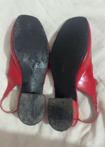 Bright Red Mary Jane Style Heels