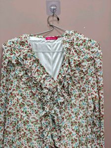 Chic Floral Ruffle Mini Dress