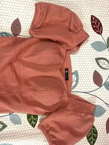 Dusty Rose Pink Bodycon Mini Dress with Puff Sleev