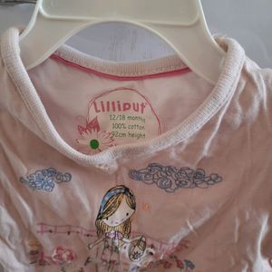 Lilliput light pink cute top for baby girls