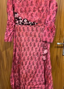 Pink Paisley Print Kurta