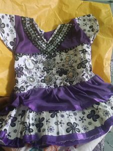 Girls Purple Floral Dress