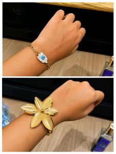 Evil Eye  and gold tone bracelet