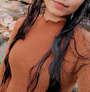 Ribbed Brown Crop Top🤎🍁