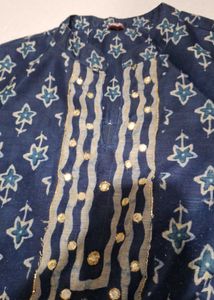 Stylish Blue Printed Kurta Set
