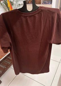 Brown Washed Crew Neck T-Shirt