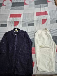 Purple  Embroidered Kurta Set