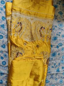 Yellow Embroidered rajasthani poshak