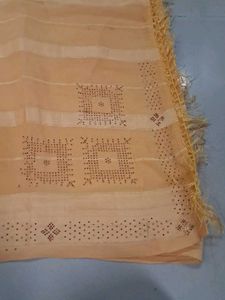Elegant Peach Saree with Embellishments