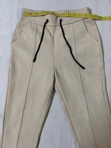 Korean Beige Drawstring Pants