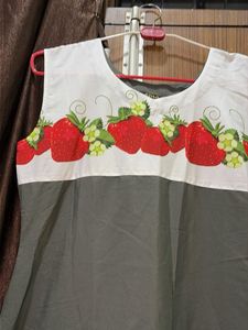 Cute Strawberry Print Kurta