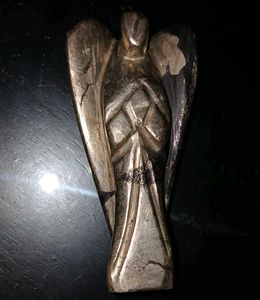 Pyrite Angel Figurine for Abundance and Luck