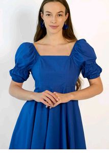Virgio Open Back Blue Dress