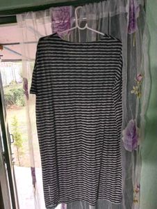 Length37,Striped V-Neck Tunic Top