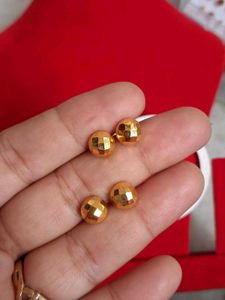 Gold Ball Stud Earrings