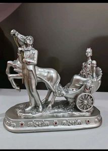 Silver Carriage Figurine