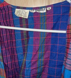Retro Plaid Tie-Front Crop Top