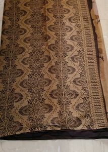 Brown Floral Print Saree
