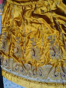 Yellow Embroidered rajasthani poshak