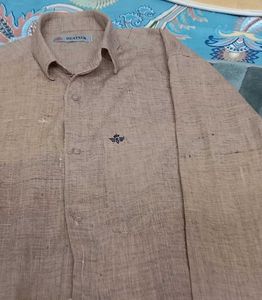 Men's Brown Button-Up Shirt