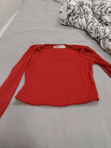 Zara Red Long Sleeve Top