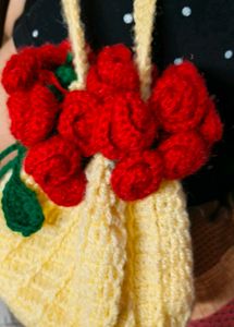 Handmade crochet minipouch, Crocheted Earphone or