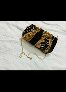 Zara Beaded Clutch Bag with Chain Strap