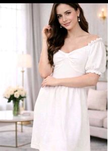 Pastel Puff Sleeve Off-Shoulder Dress