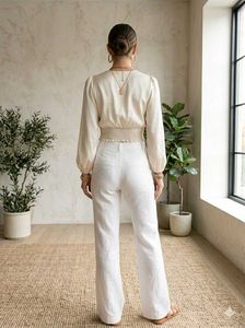 🫀Stylish White Flared Trousers