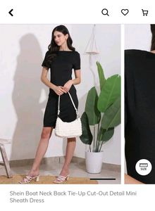 Shein Black Back Tie Cut-Out Mini Dress