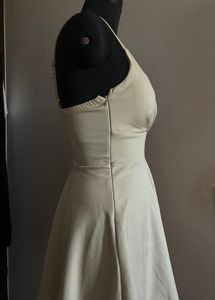 Elegant Cream Wrap Dress