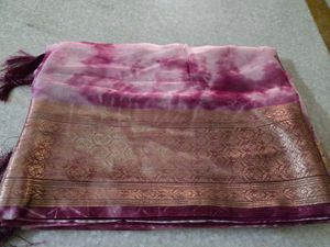 Beautiful Purple shibori style Saree with blouse