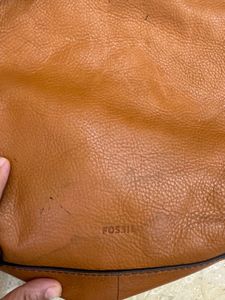 fossil Leather Cutout Handbag(has flaws)