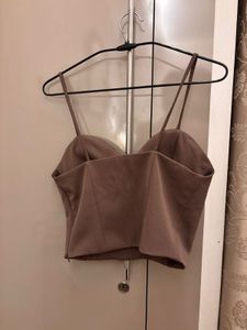 Chic Brown Corset Style Top