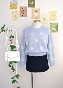 Cute Polka Dot Knit Sweater