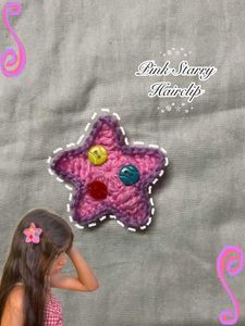 Handmade Pink Starry Hairclip