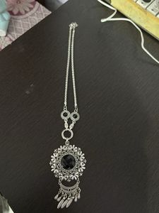 Boho Silver Pendant Necklace
