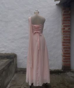 Elegant Pink One-Shoulder Gown