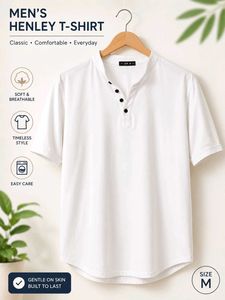 Men's Soft &amp; Breathable Henley Tee