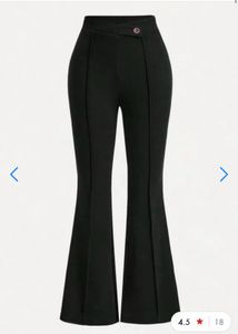 Black High-Waisted Flare Leg Trousers