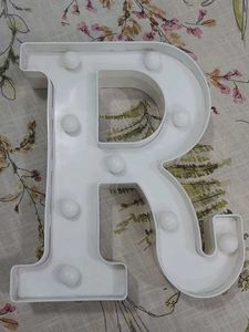 White Alphabet R shaped LED light