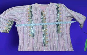 Kashmiri kurti Women's Premium Sequin Stripe Kurt