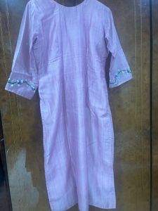 Pink Embroidered Kurta