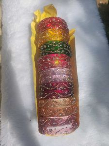 (1pair) Sparkling Set of Colorful Bangles